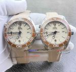 VS Factory Omega Planet Ocean 600m Beige Dial Brown Ceramic Bezel Replica Watch